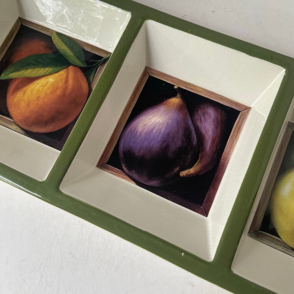 Certified International Fruit Gallery Relish Tray Jay Mercado Designs 18 3/4” - Picture 3 of 10